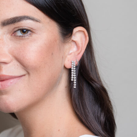 Criolla con diamante 0,054ct oro blanco