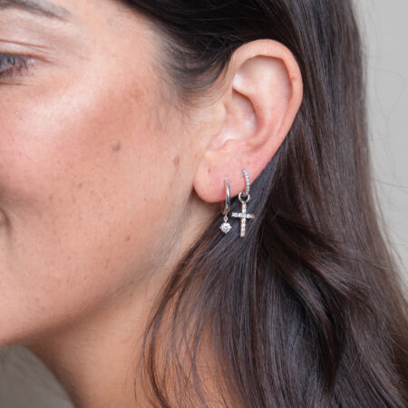 Criolla con diamante 0,11ct oro blanco