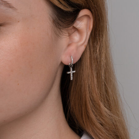 Charm cruz brillantes oro blanco