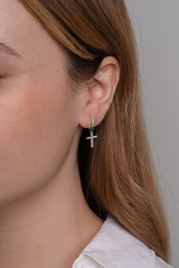 Charm cruz brillantes oro blanco